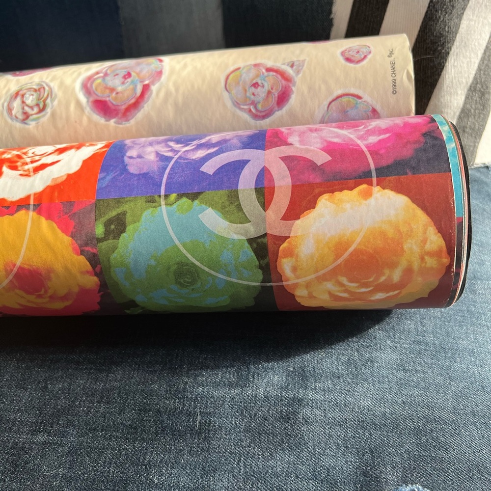 Vintage 1999 & 2003 CHANEL Camilla wrapping paper rolls-Rare Boutique Archive